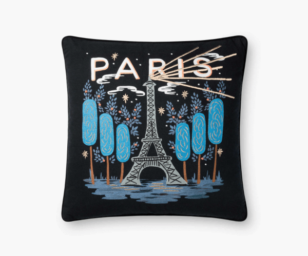 Rifle Paper Co Paris Embroidered Pillow