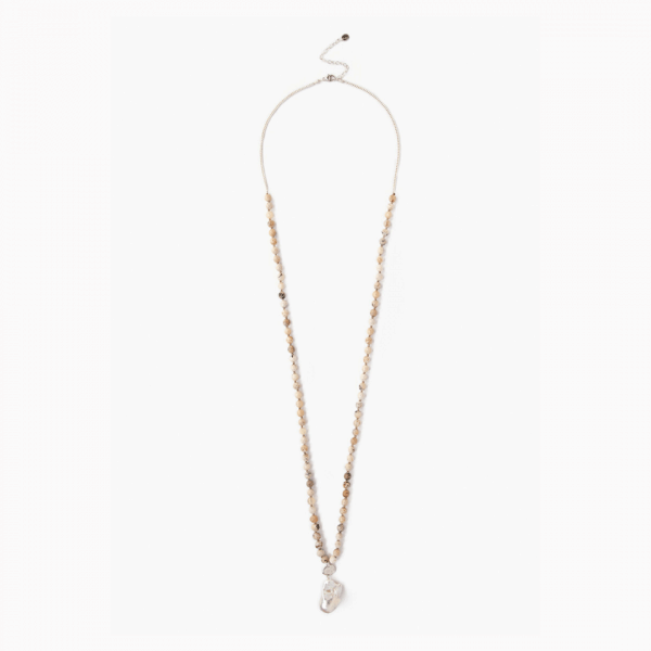 Multi Brioche Agate Beaded Long Necklace by Chan Luu