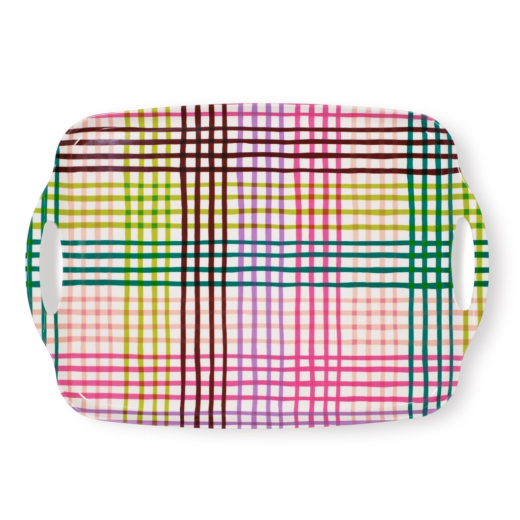 Kate Spade Rainbow Gingham Serving Tray | checkered moon
