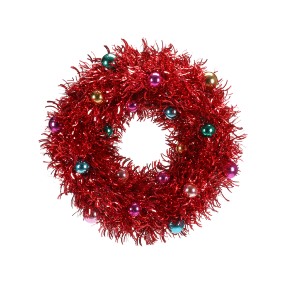 Red Tinsel Wreath