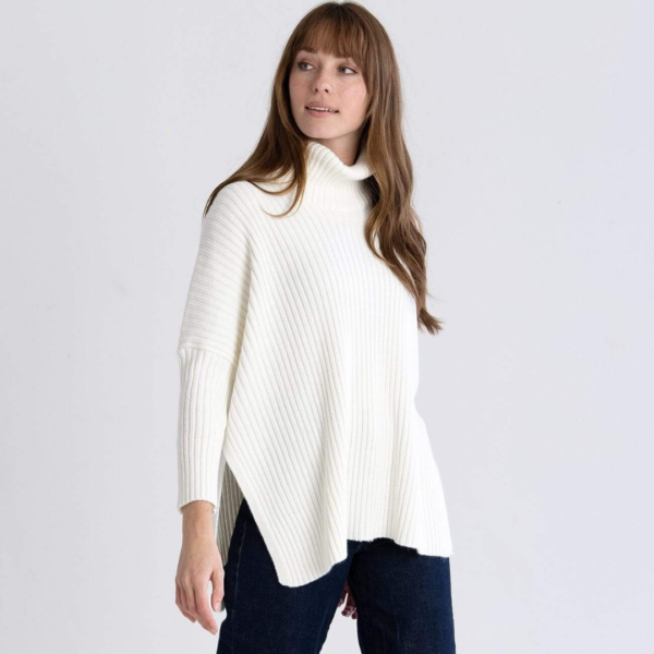 MerSea Winter White Rib Knit Cowl Sweater