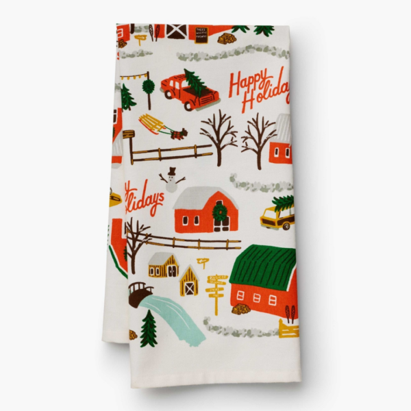 Rifle Paper Co Christmas Tree Farm Tea Towel