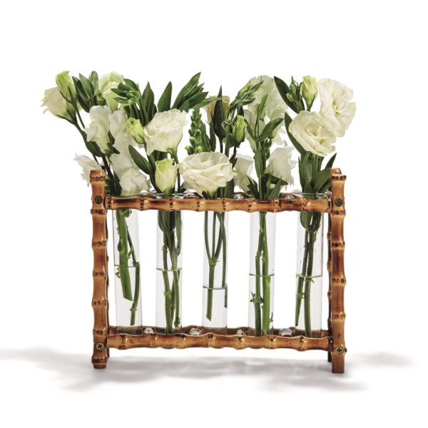 Natural Bamboo Vase with Flowers