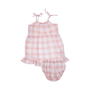 Angel Dear Pink Gingham Tank Dress and Diaper Cover
