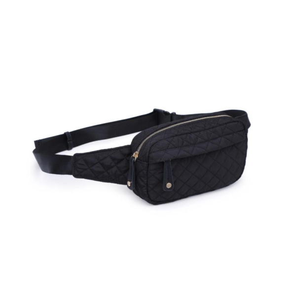 Black Quilted Fanny Pack Belt Bag 1