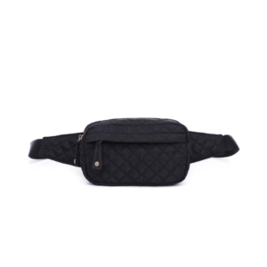 Black Quilted Fanny Pack Belt Bag