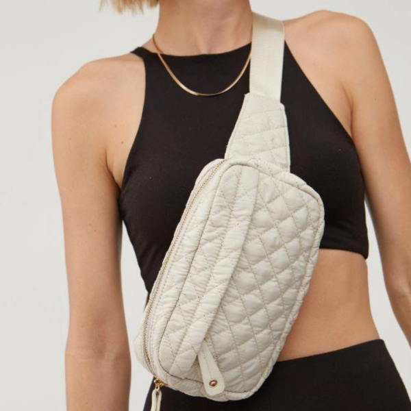 Off White Quilted Fanny Pack Belt Bag 5