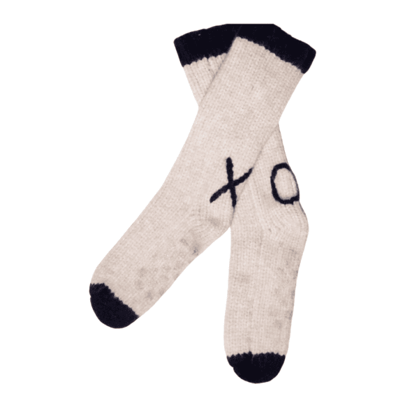 Oatmeal Sailor Love XO Slipper Socks