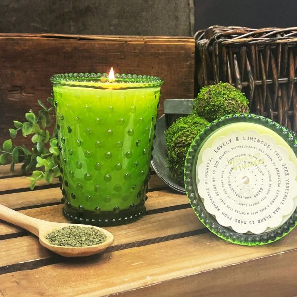 Green Tea and Cucumber Hobnail Candle 1