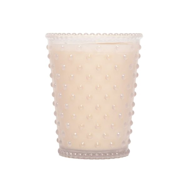 White Flower Hobnail Candle